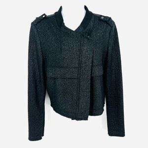 Akira Chicago Moto Jacket‎ look lightweight sweater Epaulets Size L